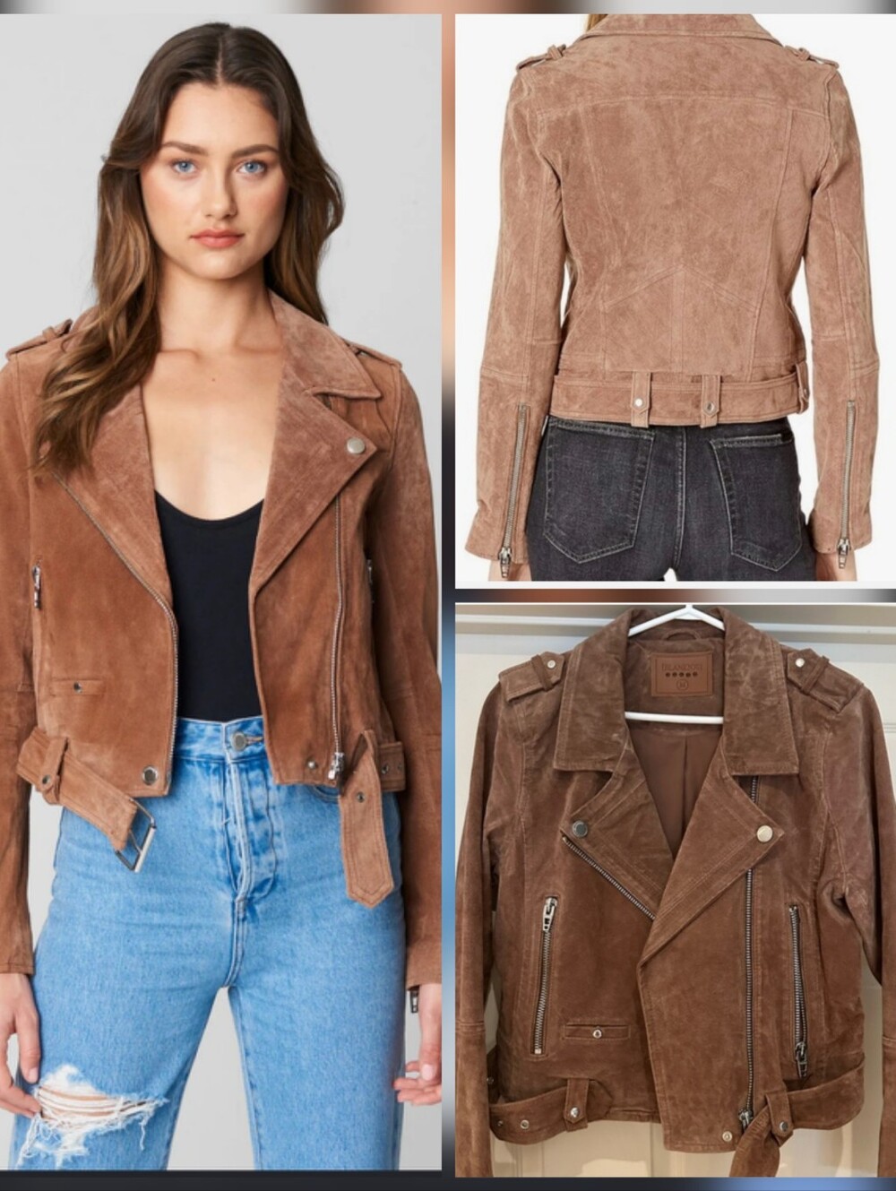 Blank NYC Suede Moto Jacket in Dusty Rose